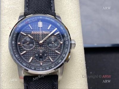 Audemars Piguet Royal Oak Offshore 41mm 7750 Movement 316L Steel Black Face Canvas Band Watch